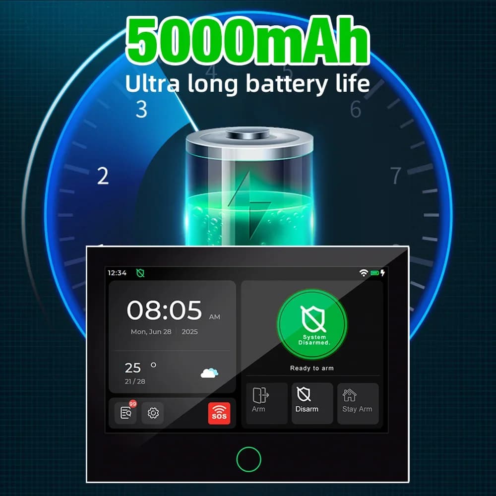 KERUI Touch Screen da 7 pollici Sistema di allarme domestico 4G Sistema di sicurezza domestica intelligente wireless fai-da-te Funziona con Alexa Tuya Smart APP Control