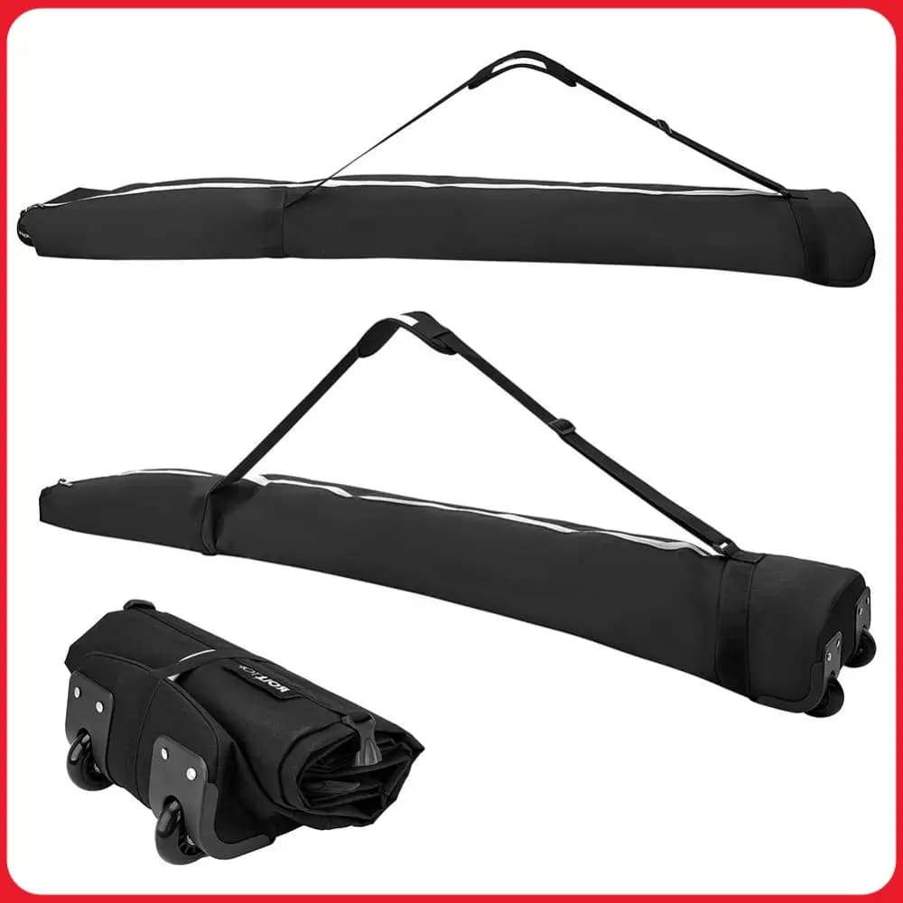 Borsa per snowboard resistente all'usura con ruote, borsa per riporre attrezzatura da sci invernale, capacità fino a 194 cm, per occhiali da snowboard e guanti