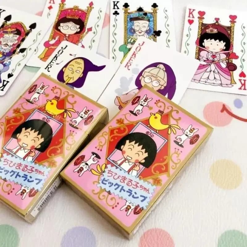 Chibi Maruko Chan Cartoon Playing Cards Japanese Style Anime Leisure Party Game Playing Cards Friend Leisure Entertainment Toy