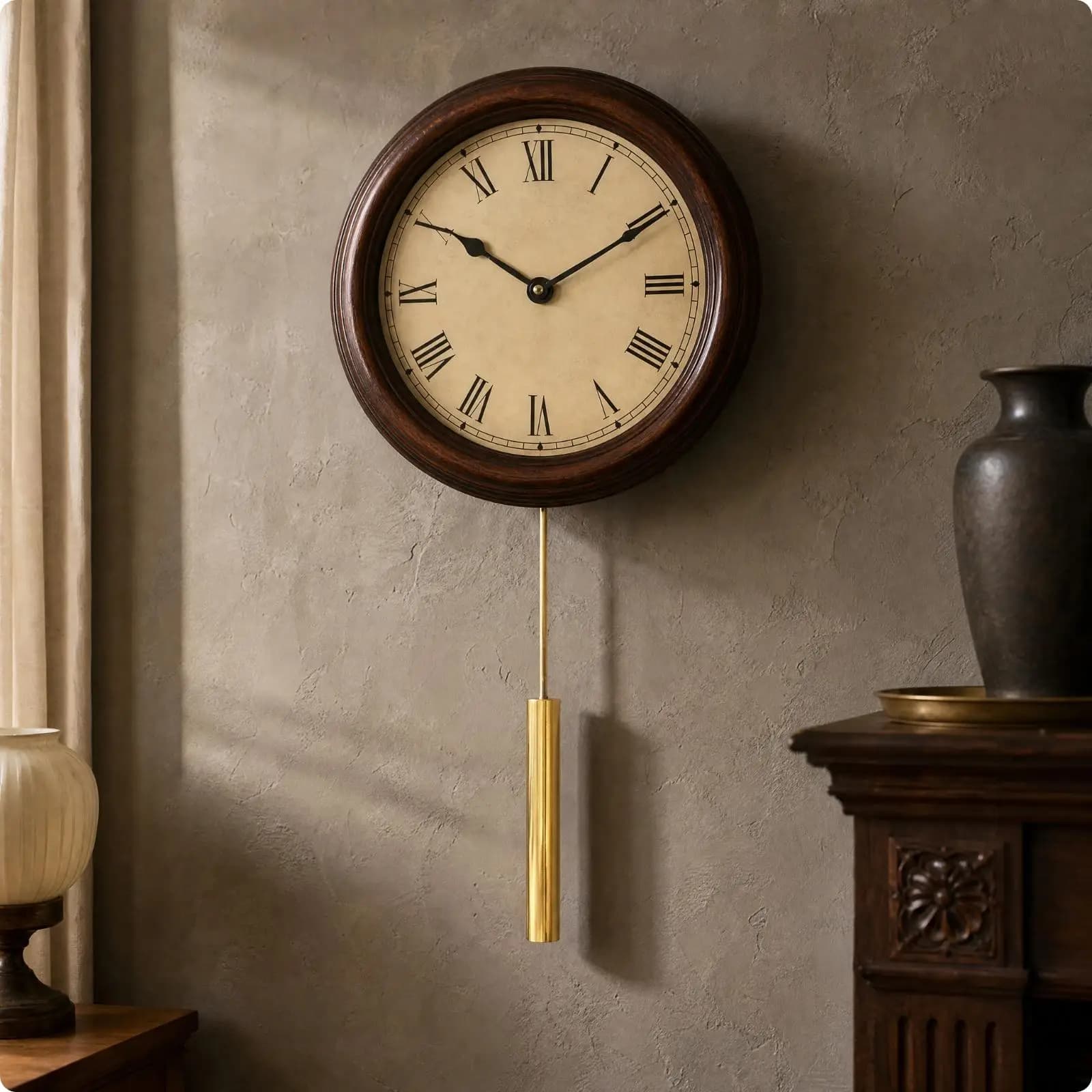 Gold Metal Pendulum for Clock Mechanism Replacement Part with Hook for Custom Clock Building