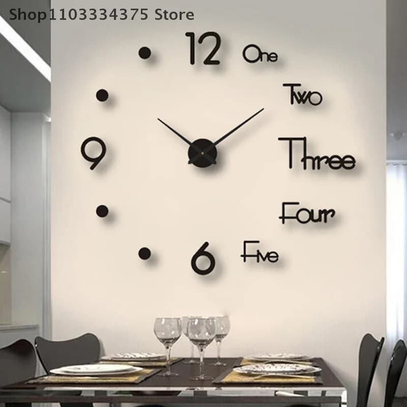 Orologio da parete 3D Adesivi murali a specchio Orologi da parete creativi fai da te Design moderno Orologio con ago al quarzo muto Decorazioni per la casa