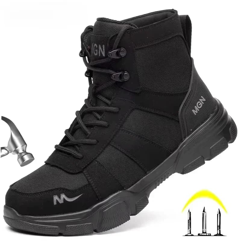 Stivali da lavoro Scarpe antinfortunistiche da uomo indistruttibili Scarpe con punta in acciaio Stivali da lavoro anti-sfondamento Scarpe protettive Stivali da uomo antiforatura