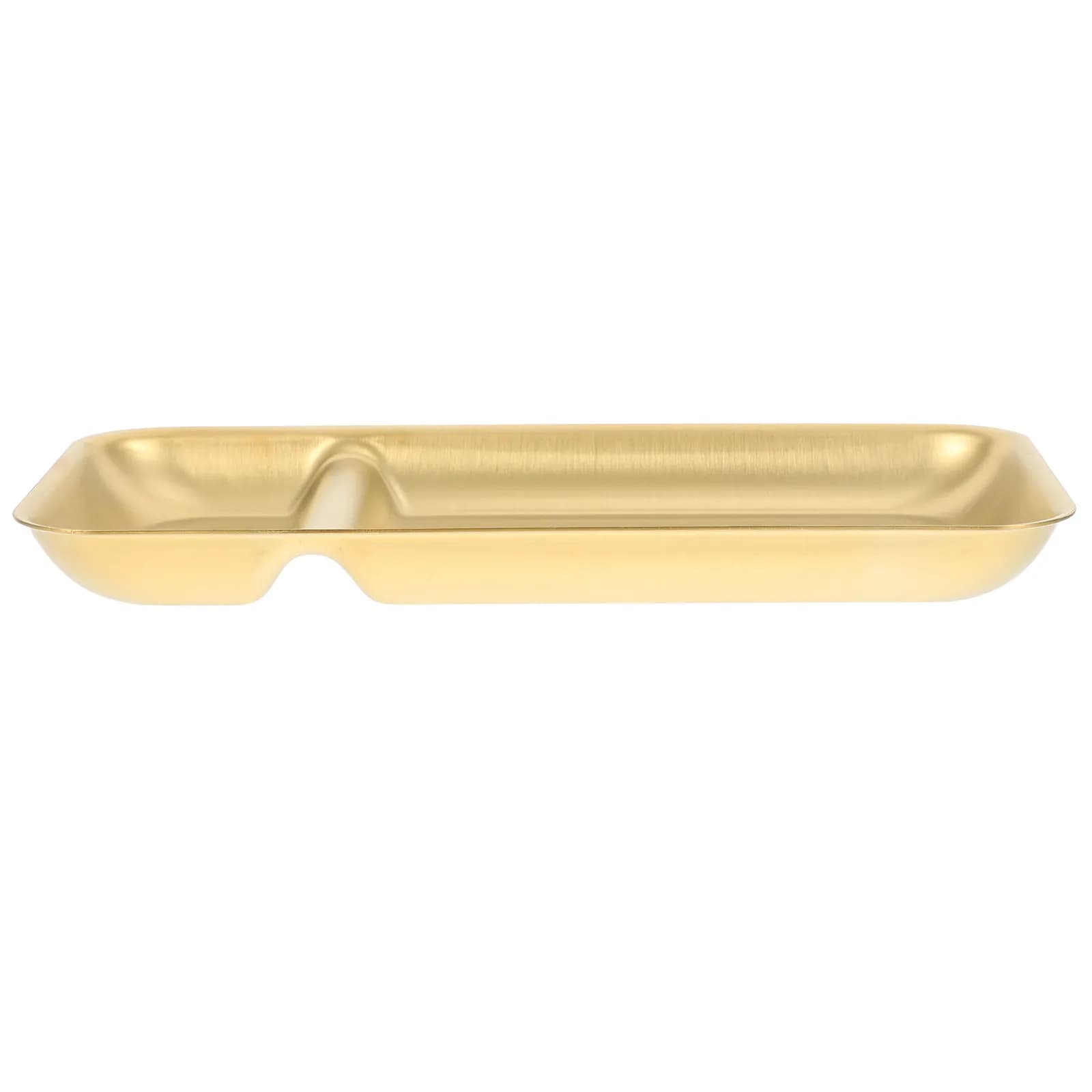 Piatto per alimenti con scomparti in acciaio inossidabile, elegante, leggero, multifunzionale, per frutta secca, biscotti, dessert