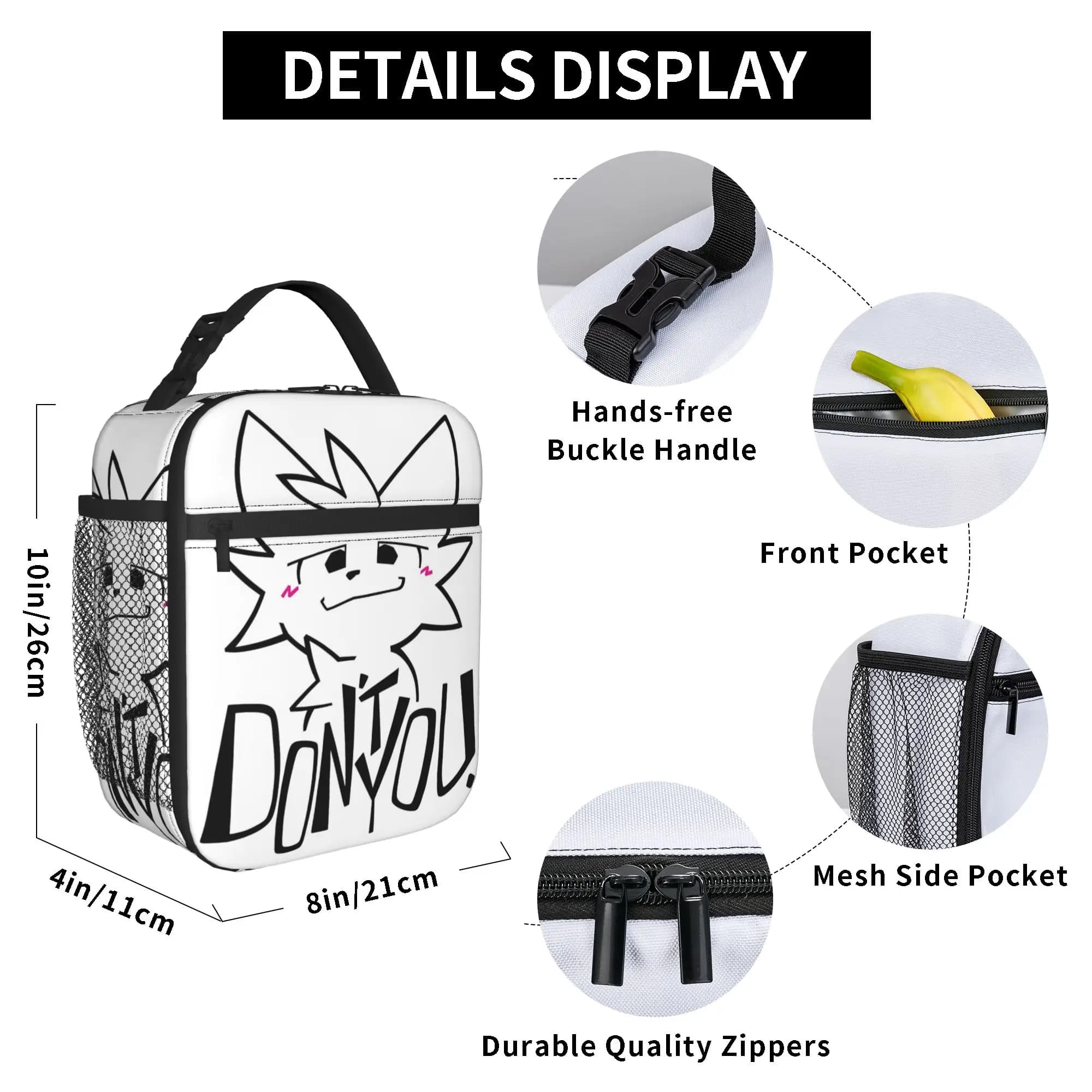 Boykisser Silly Cat Cartoon Thermal Insulated Lunch Bags for Work Portable Food Container Bags Cooler Thermal Food Box
