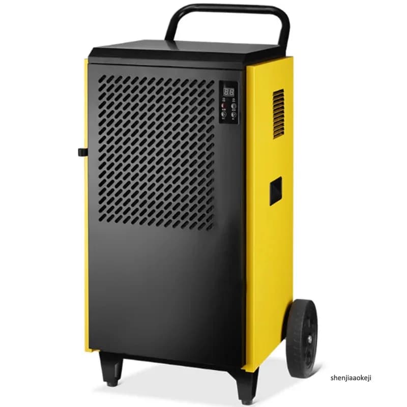 Deumidificatore industriale/commerciale da 110L/giorno, deumidificazione intelligente ed efficiente, asciugatore d'aria con protezione multipla e timer da 1-12 ore.