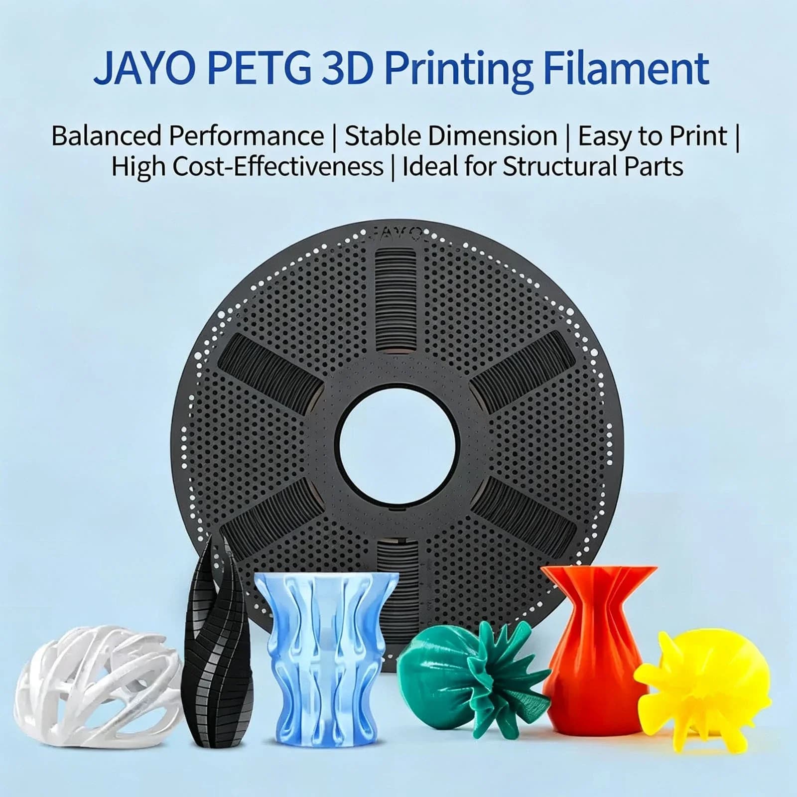 JAYO 10*1.1KG 3D PETG /PETG Clear Printer Filament 1.75mm No Bubble Non-toxic 3D Printing Materials PETG for 99% 3D FDM Printer