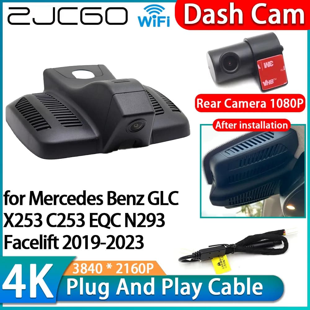 Videoregistratore DVR WiFi 4K IMX335 OEM per Mercedes Benz GLC X253 C253 EQC N293 Facelift 2019-2023, Dash Cam con Telecamera Anteriore e Posteriore