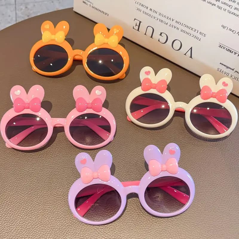 Occhiali da sole per bambini, occhiali da sole a forma di coniglio, occhiali da sole a cartoni animati, occhiali da sole carini per bambina, protezione solare, protezione UV, occhiali alla moda.