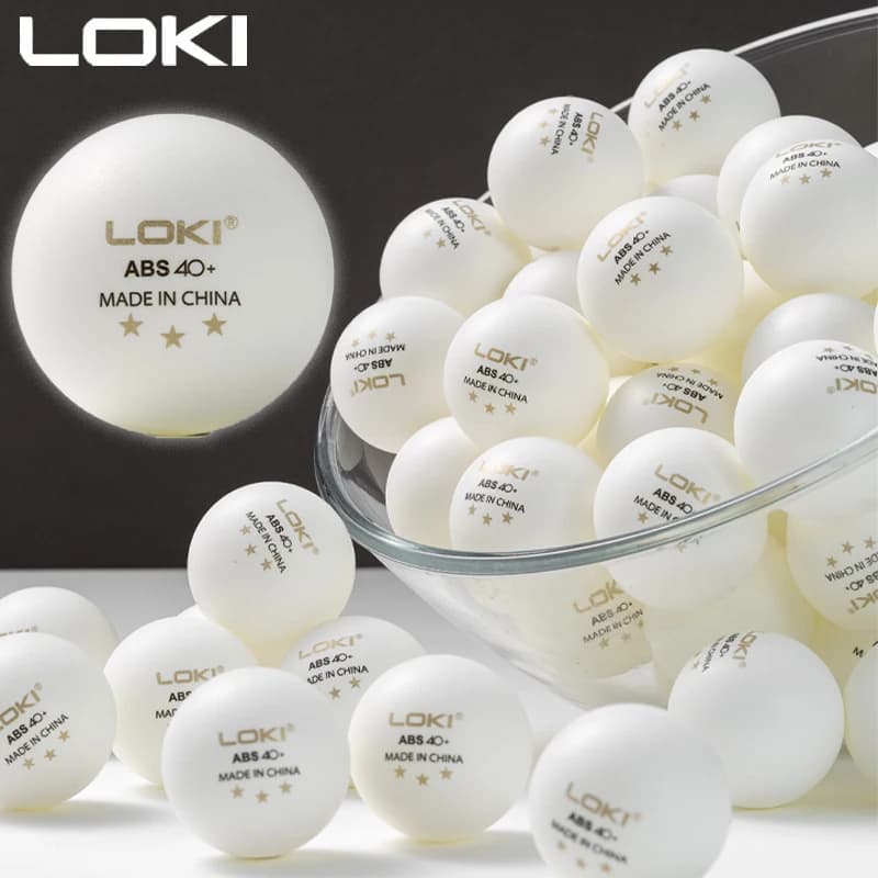Palline da Ping Pong Ufficiali LOKI 3 Stelle 40+ in ABS Nuovo Materiale con Cucitura, Confezione da 20/50/100/200 Pezzi in Scatola a Bolle
