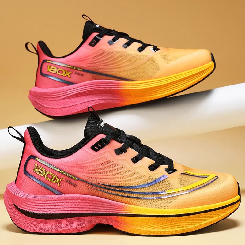 Scarpe da Corsa Sportive da Uomo con Chiusura a Gancio, Traspiranti e Leggere, Sneakers Comode da Donna per Atletica, Antiscivolo con Piastra in Carbonio per Maratona