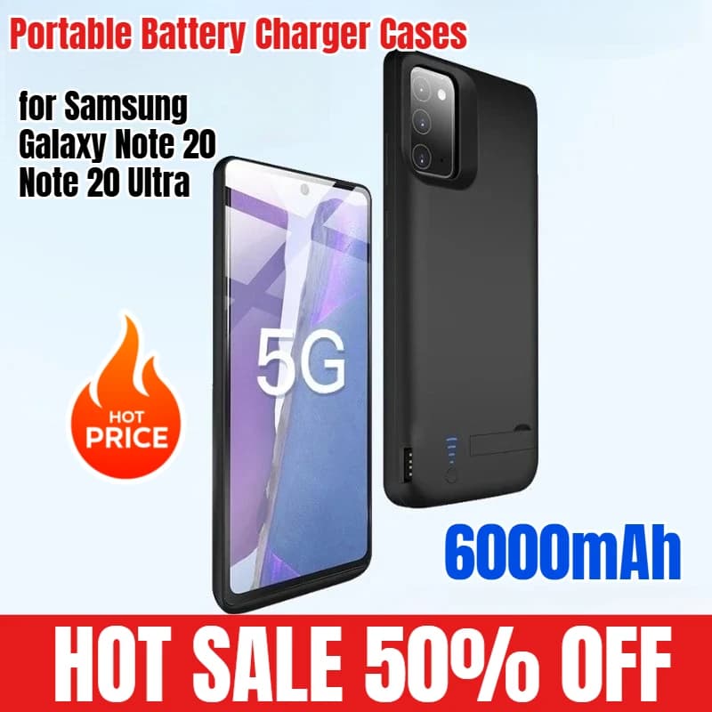 Custodie per caricabatteria portatili da 6000 mAh per Samsung Galaxy Note 20 Note 20 Custodia per caricabatterie Ultra Power Bank