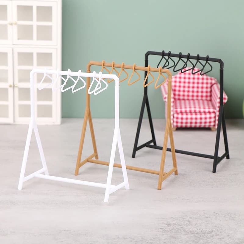 1 set 1/12 doll house coat hangers organizer of clothes hangers mini accessories for decoration of doll house furniture