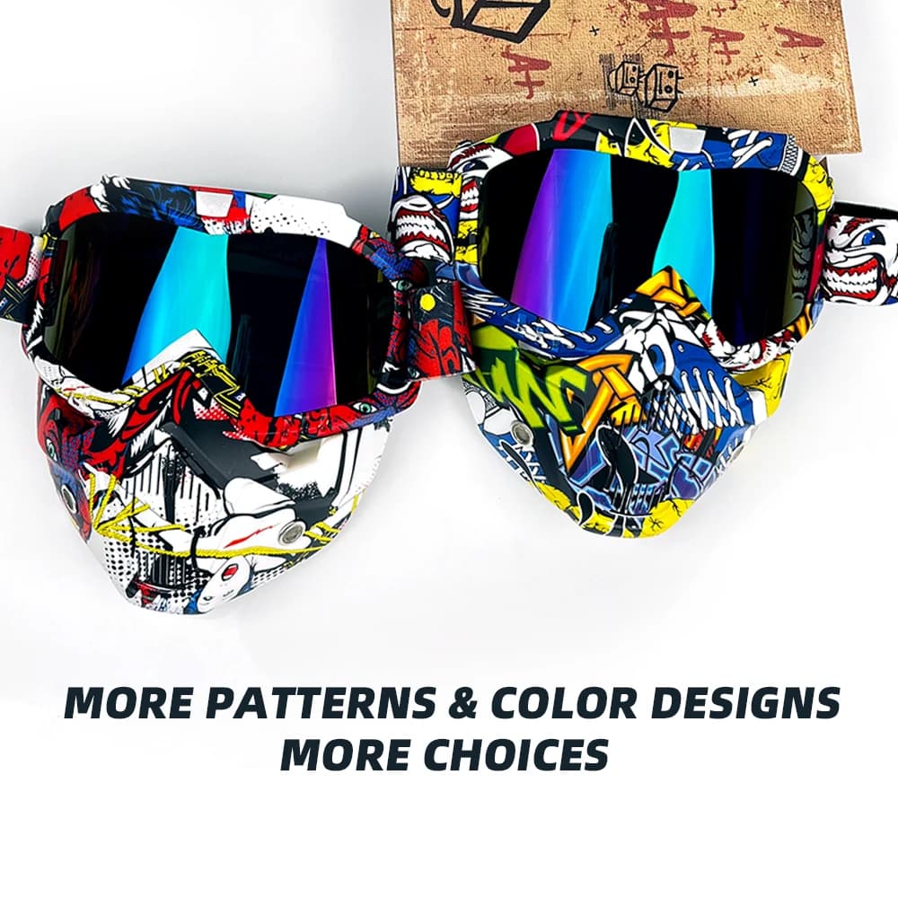 Cycling Colored Goggle Motorcycle Mask Windproof Full Face Mask Paintball Game Tactical Protection Helmet Mask