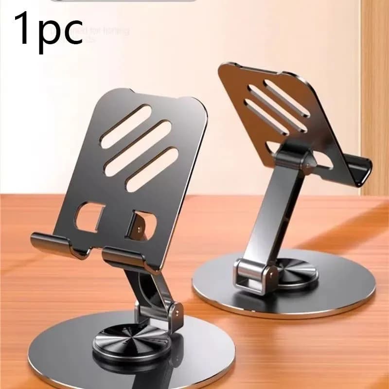 Alloy 360 Degree Rotating Phone Stand - Compact Portable Foldable Desktop Stand, for All Smartphones Tablets Office Accessory