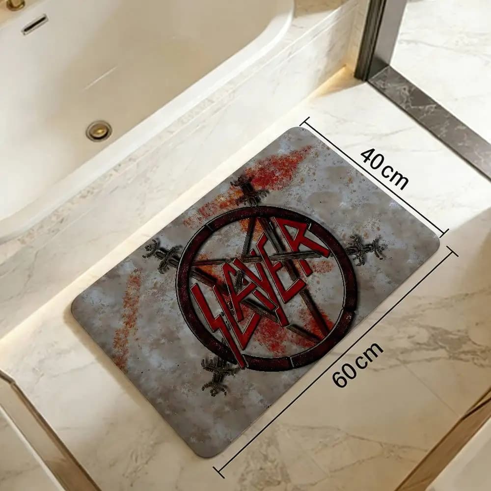S-Slayers Band Bathroom Mat INS Style Soft Bedroom Floor House Laundry Room Mat Anti-skid Welcome Doormat