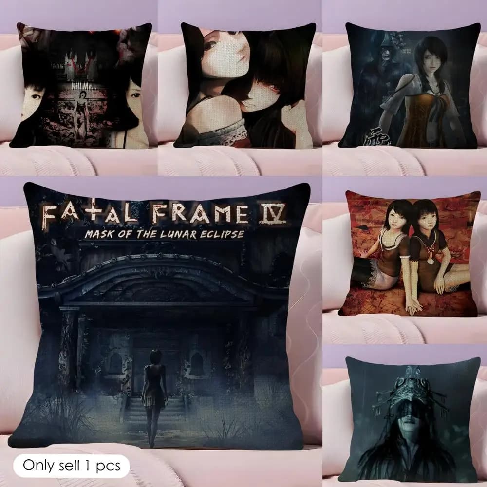 Thriller Game F-Fatal FrameS II Fodera per cuscino in tessuto di lino ventilato con stampa fronte-retro, protezione per divano, decorazione per la casa