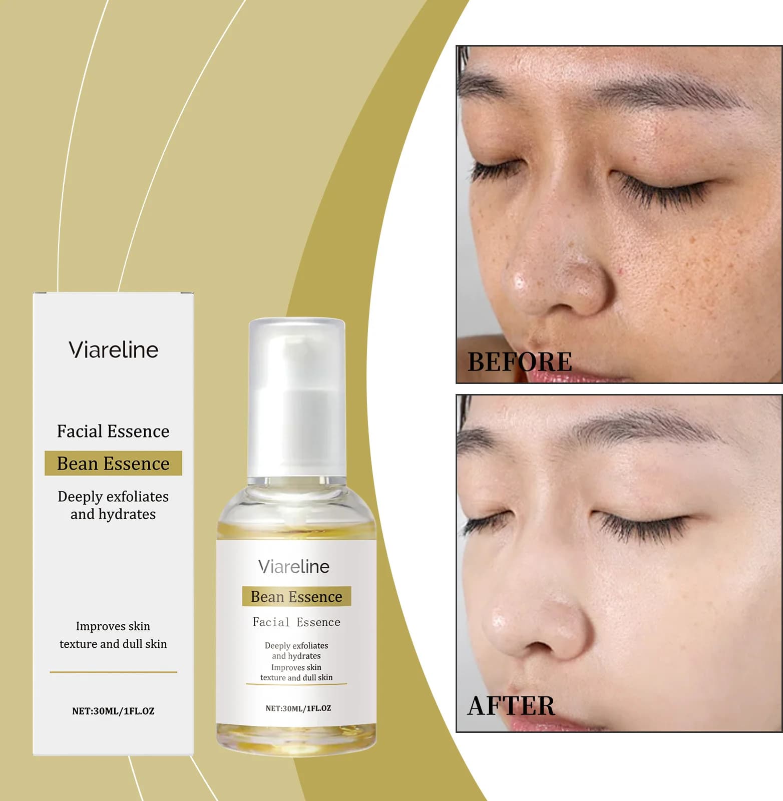 Delicate soy milk serum: clean fat serum with hyaluronic acid and vitamin C, vegan clearing for sensitive skin