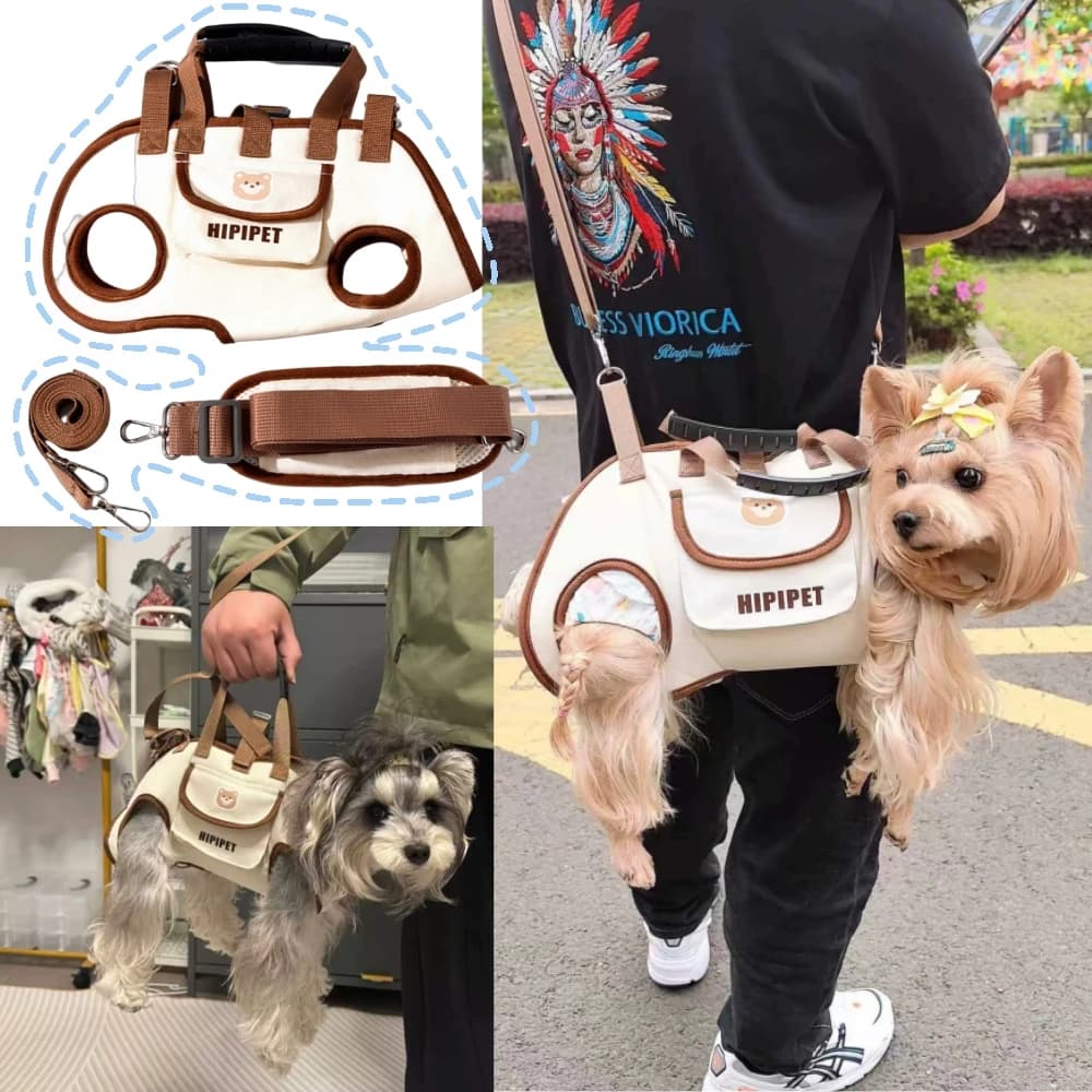 Pets Outdoor Carrying Portable Dog Go Out Bag Handheld Dog Carrier Adjustable Pet Strap Harnesses Clip for Small Medium Pets