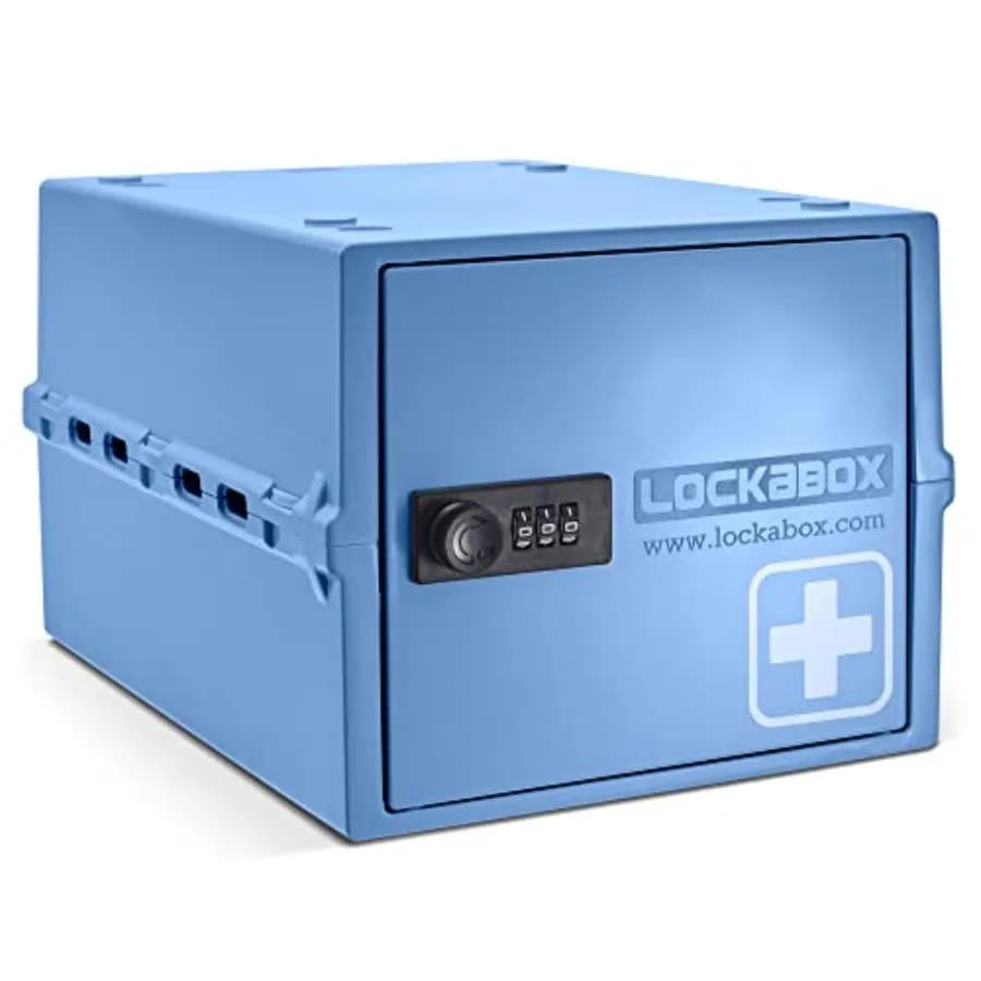 Uno ™ Cassetta di Sicurezza per Medicinali Premium di Medie Dimensioni con Codice per Farmaci, Vitamine e Integratori, Dimensioni Esterne 12 x