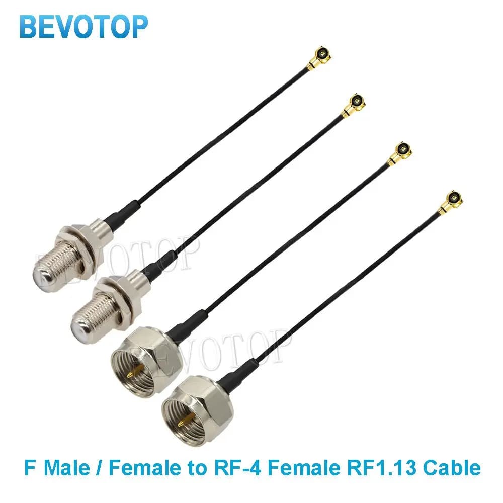 2PCS F Male/Female to u.FL-1/MHF-4Female Pigtail RF1.13/RG178 Coax Cable for Wifi 3G 4G Antenna Extension Cord Wire Jumper