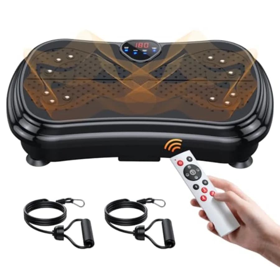 Vibration Plate Exercise hine Weight Loss, Whole Body Vibration Plate for Lymphatic Drainage, 180 Adjustable Speeds Vibrating P
