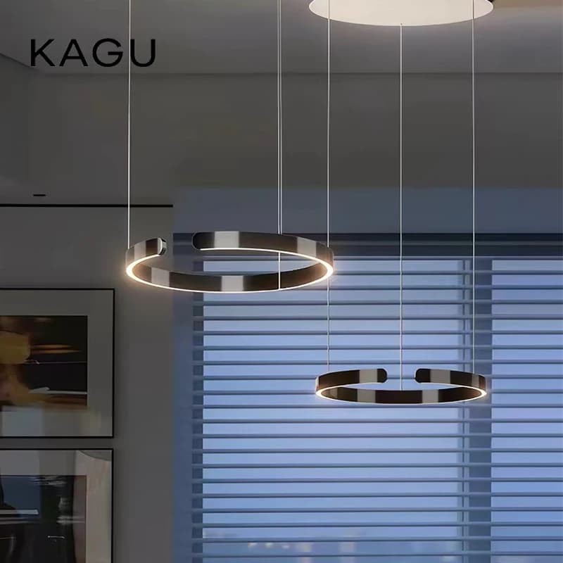 Modern Ring Pendant Lamp Remote Control Dimmable Warm White Eye Protection Led Chandelier Kitchen Island Dining Room