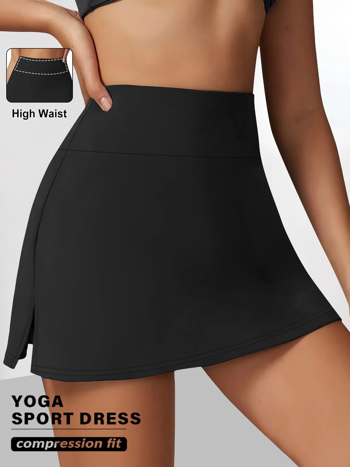 Gonna da tennis da donna a vita alta, vestito sportivo a compressione con spacco laterale, gonna da golf leggera per allenamento e corsa