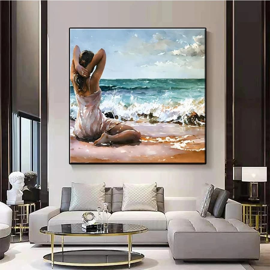 Diamond Mosaic Picture Sexy Women Beach Abstract Art Diamond Painting Cross Stitch Embroidery Needlework Wall Art