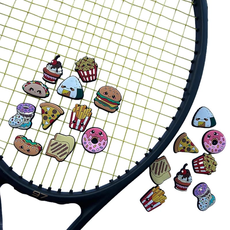 Food Series Hamburger Tennis Rack Vibration Pizza Biscuit Bread Cherry Shape Shock Absorber Silicone tennis rack