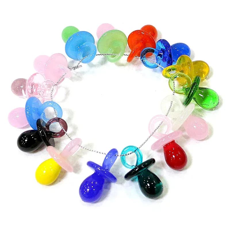 Ciuccio in vetro in miniatura ciondolo a forma di capezzolo carino per gioielli fai da te collana bracciale che fa accessori o decorazioni per feste di compleanno per bambini