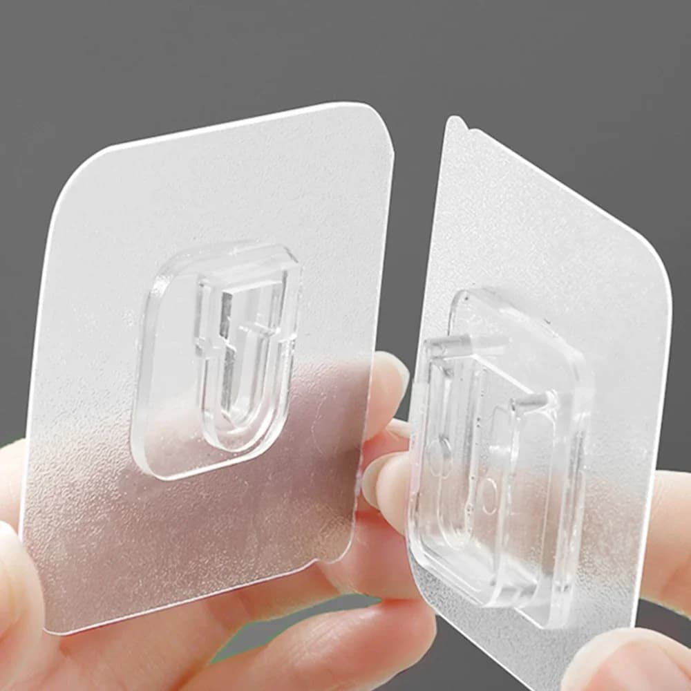 Transparent Heavy-Duty Suction Cup Hooks, Multi-Purpose Storage Hanging Holders for Kitchen, Bathroom & Plug Sockets