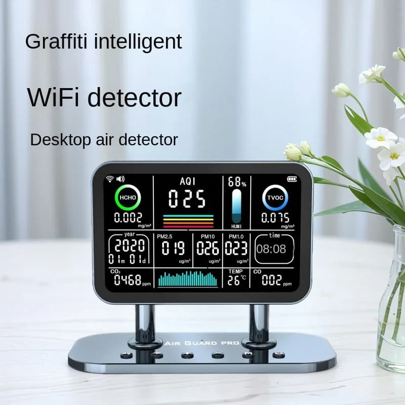 Nuovo prodotto: Rilevatore d'aria multifunzionale per interni con controllo tramite app Tuya Smart, per formaldeide, PM2.5 e monossido di carbonio