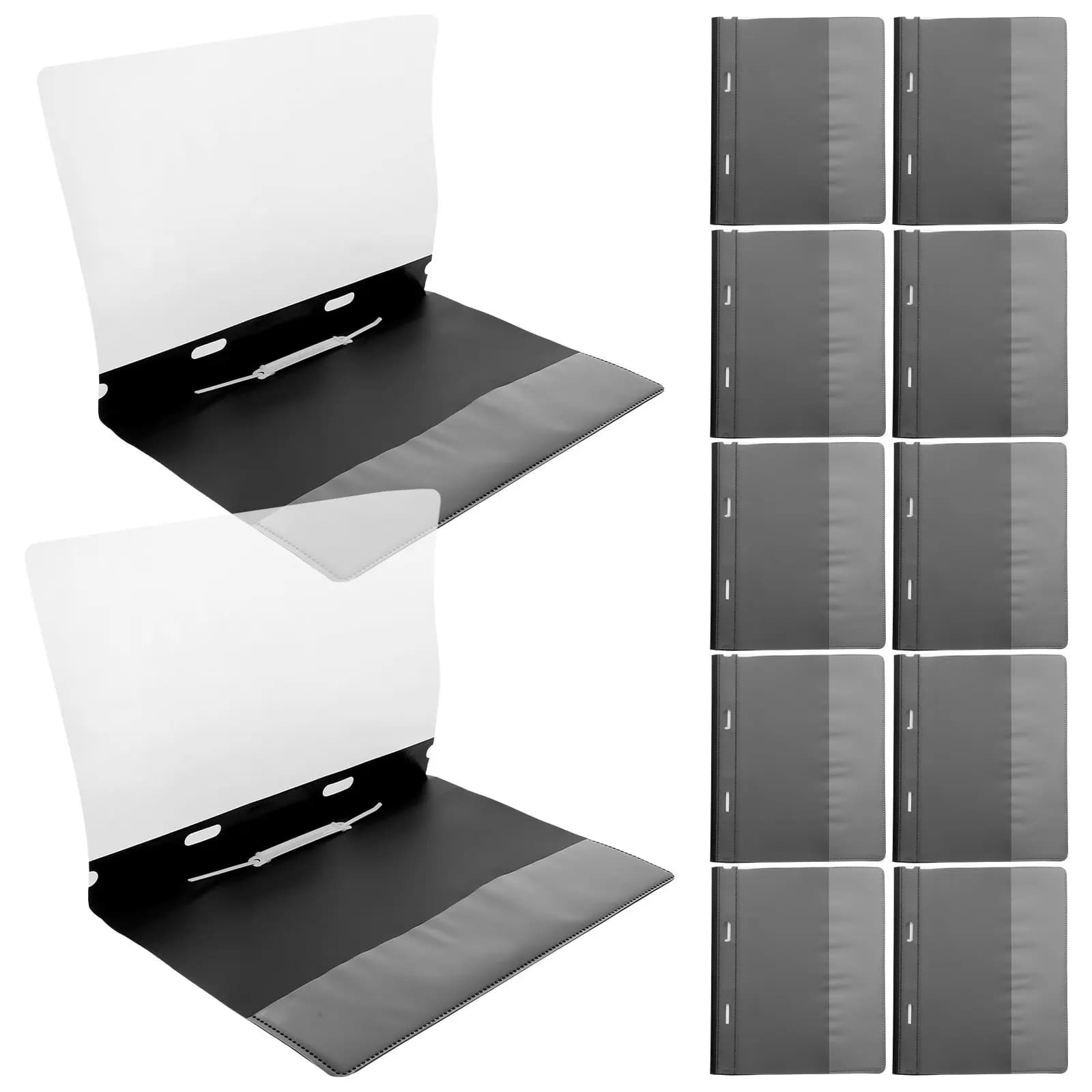 12Pcs A4 Plastic File Folder Reusable Report Cover Dual Hole Document Sleeve for Contracts Reports Papers Filing