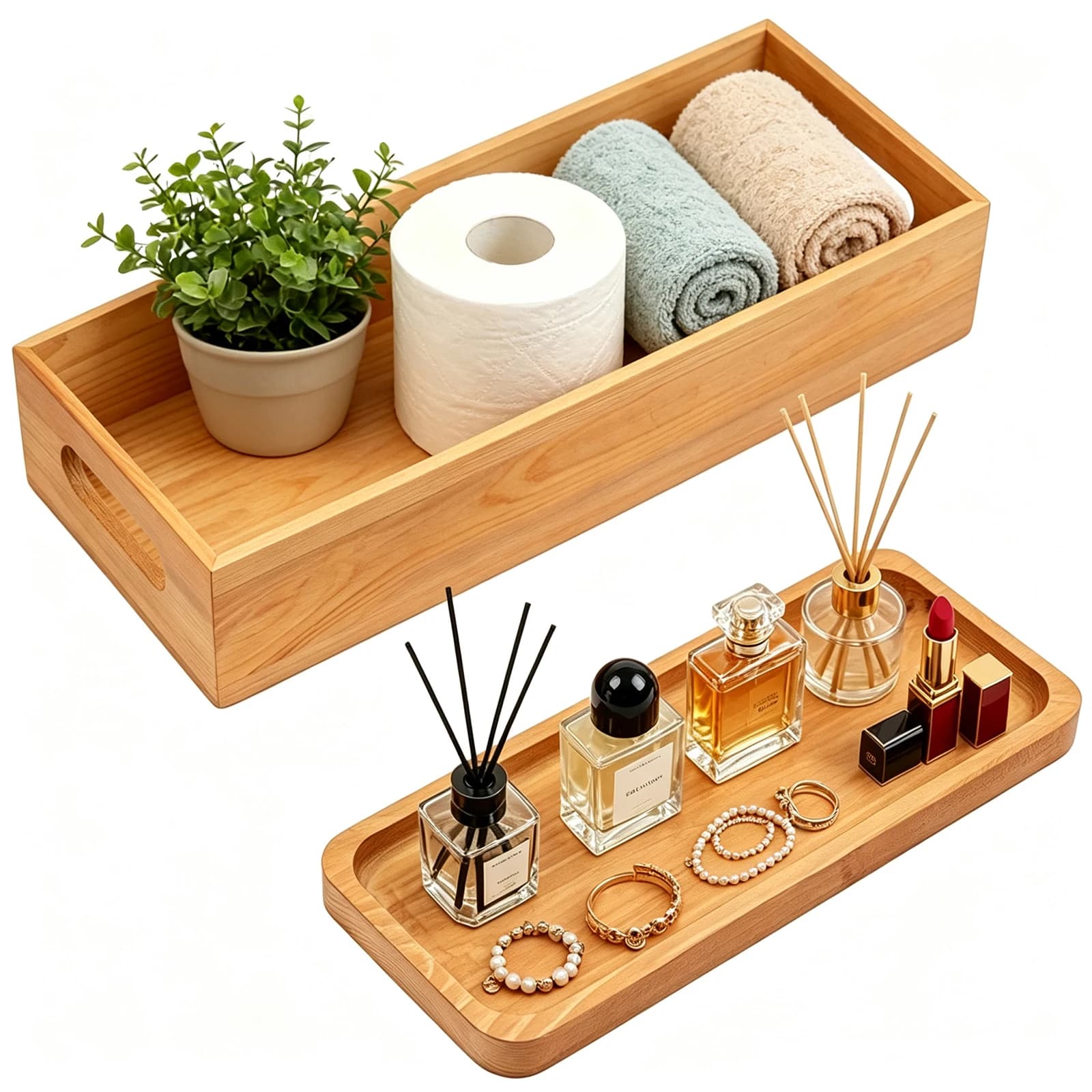 Bathroom Vanity Storage Tray Countertop Soap Scented Candles Small Plants Spa Tray Dressing Table for Kitchen Sink Organization
