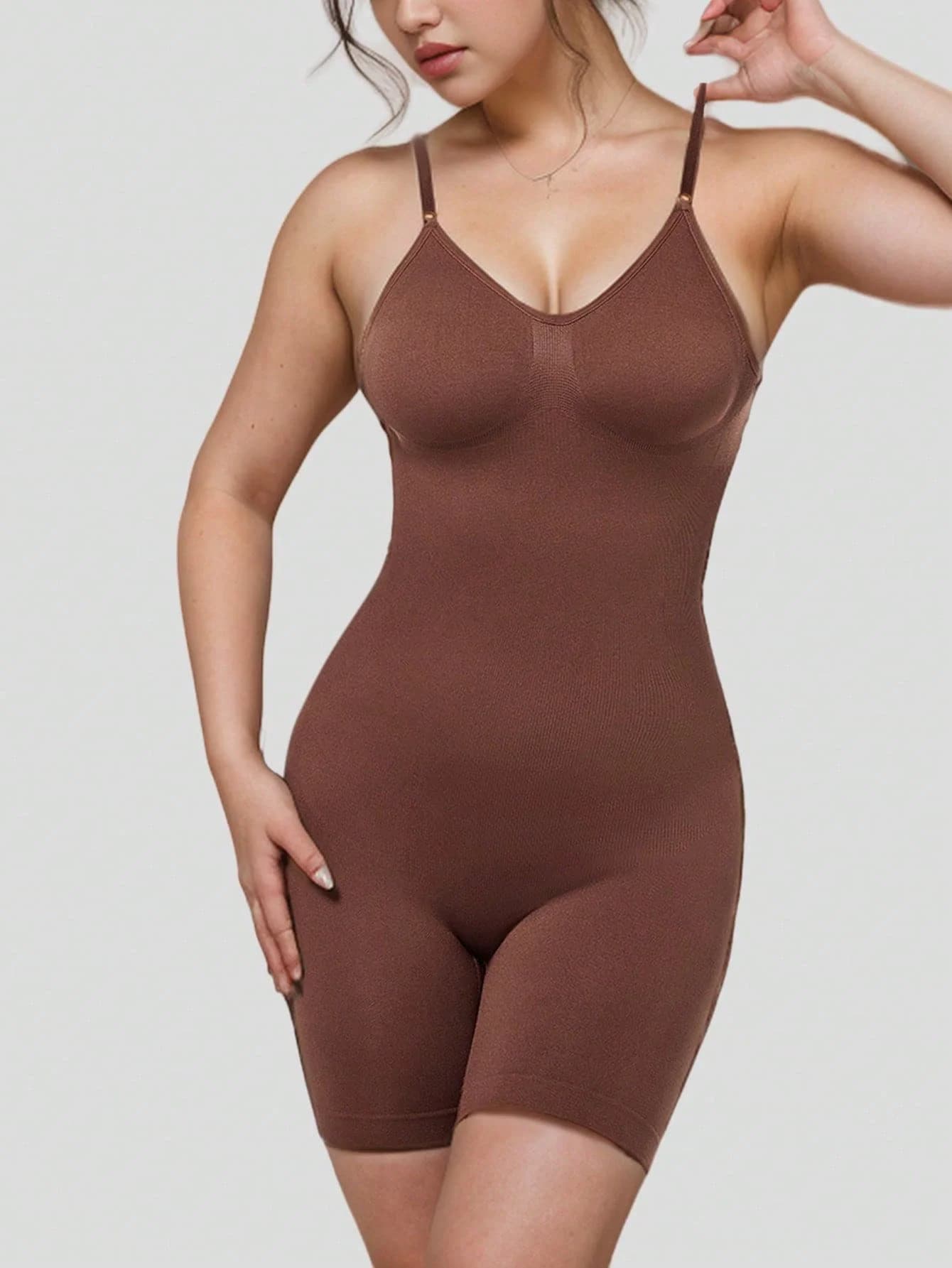 Body Modellante da Donna con Spalline Regolabili, Controllo Pancia, Sollevamento Fianchi e Raddrizzamento Gambe