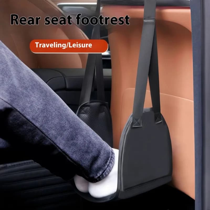 Amaca poggiapiedi per poggiatesta per auto Accessori per sedili posteriori per auto leggeri e creativi Forniture da viaggio Amaca per piedi portatile per riposo all'aperto