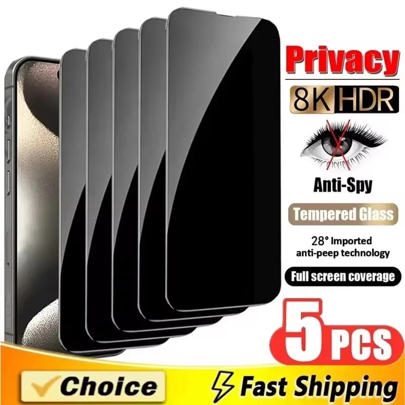 Vetro anti-spia per iPhone 17 Pro Max 16 13 12 11 14 15 Pro Max Proteggi schermo privacy per iPhone X XS XR 8 SE Vetro temperato