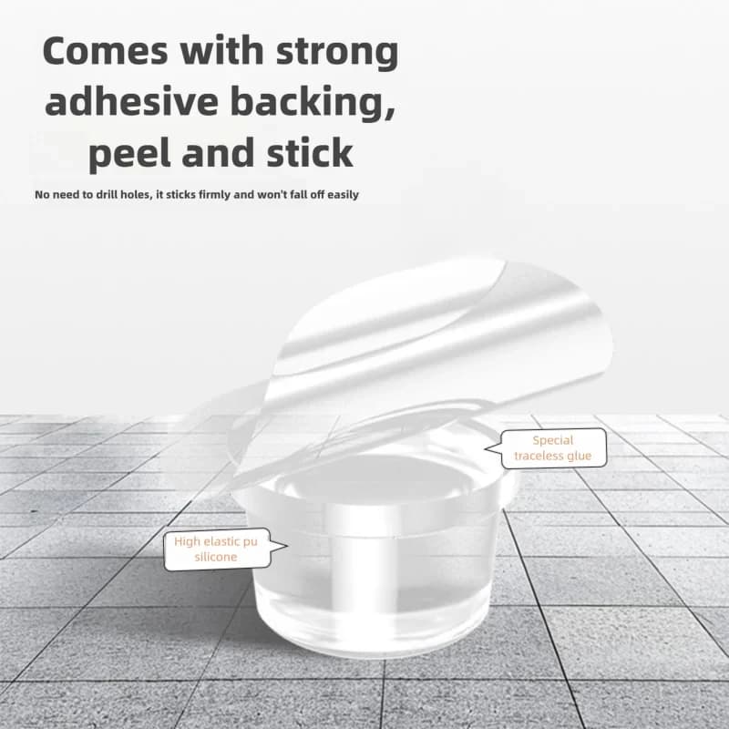 Protezione Antiscivolo per la Casa - Tappo per Porta in Gel di Silicone Trasparente e Ammortizzatore per Pareti/Mobili