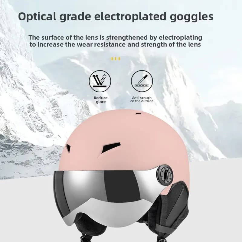 New Ski Helmet Cover Adult Children Outdoor Sports Unisex Lenses Goggles with Warm Skiing Safety