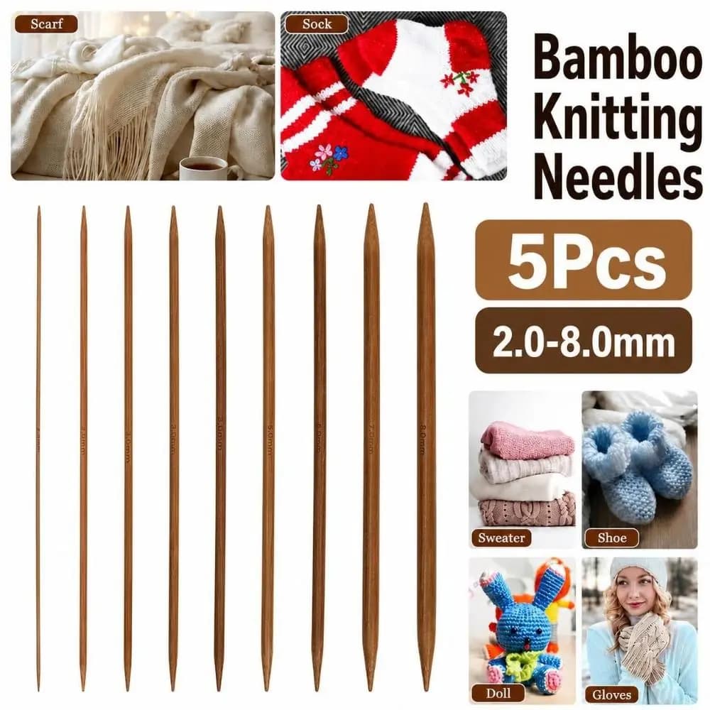 Handicraft Bamboo Wooden Crochet Hooks 2.0-8.0mm 20cm Bamboo Handle Crochet Knitting Crochet Scarf Knitting