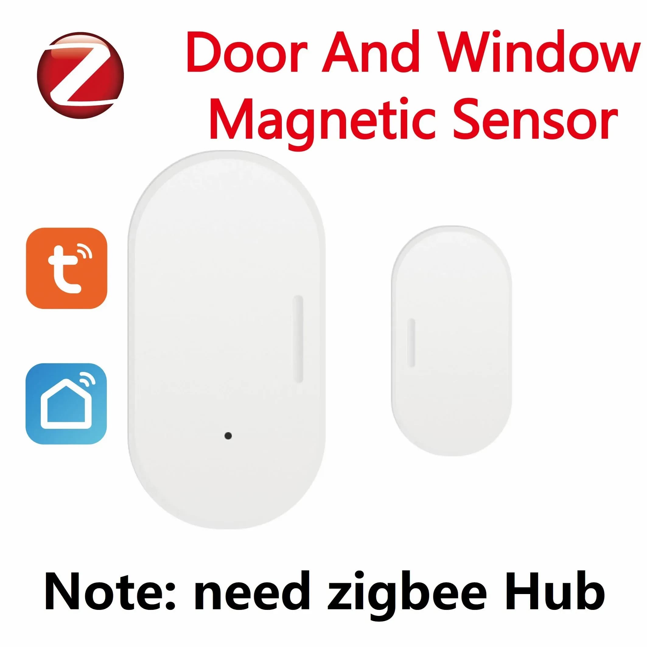 Sensore magnetico per automazione di porte e finestre Tuya Zigbee, rilevatori di porte con connessione wireless per casa intelligente, supporto Alexa Google