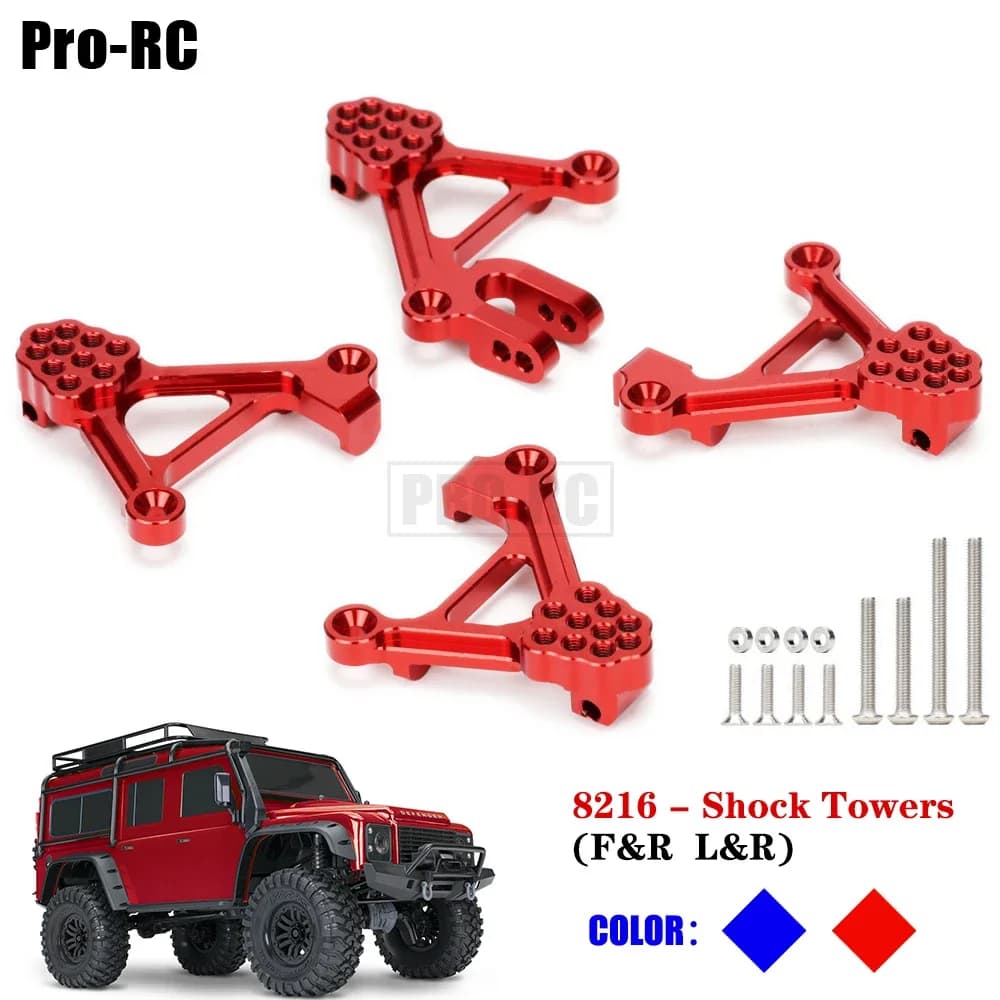 4 pezzi in alluminio regolabile torre ammortizzatore supporto ammortizzatore 8216 per Traxxas 1/10 TRX-4 TRX4 TRX6 Chevrolet Sport smontato kit parti Rc