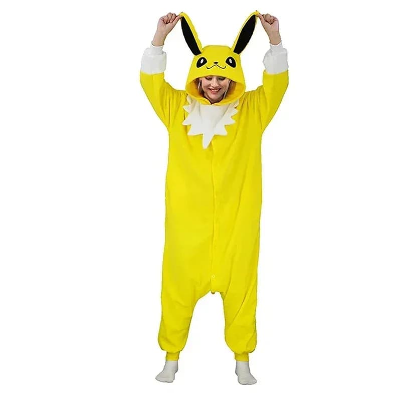 2025 Nuovo Cosplay Adulti Pigiama Tutina Jolteon Costume Cosplay Donne Kigurumi Halloween Natale Full Body Pijama Uomini Anime Uno