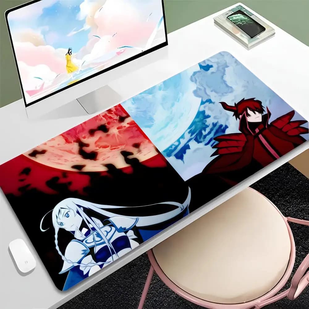 1pc Tappetino per mouse anime The Devil Is a Part-Time, grande, da gaming, con bordi rinforzati, spesso, per tastiera e scrivania