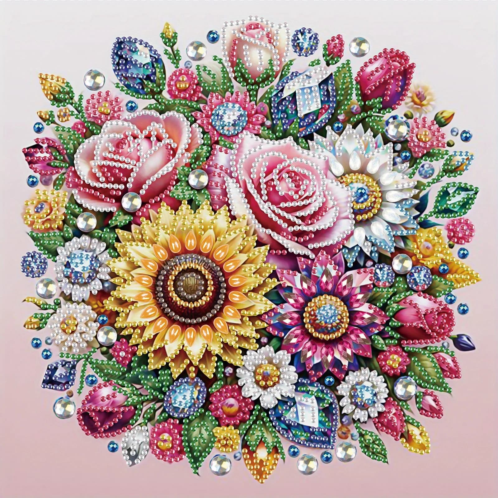 Kit di arte del diamante di forma speciale 5D di bellissimi fiori fai-da-te per principianti, kit di pittura di arte del diamante per regalo di decorazione della parete di casa