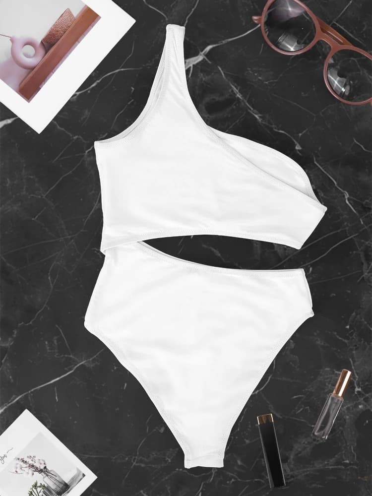 2 pezzi/set reggiseno da donna in tinta unita set intimo lingerie sexy reggiseno da donna monospalla costume da bagno mutande costume biquinis
