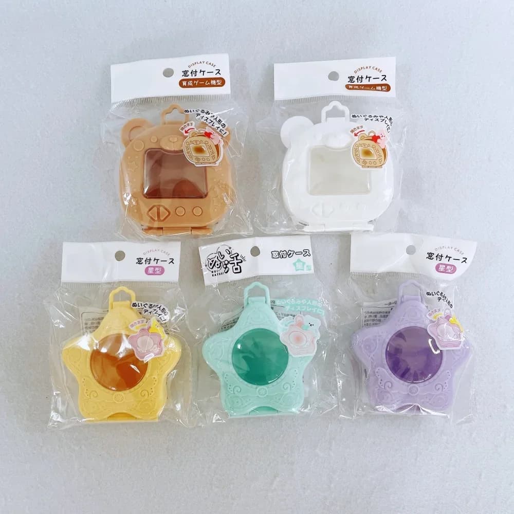 Scatola portaoggetti per bambole carine per famiglie di animali della foresta, mini figura, portatile, trasparente, per esterni, con stella, custodia per giocattoli, borsa Ita