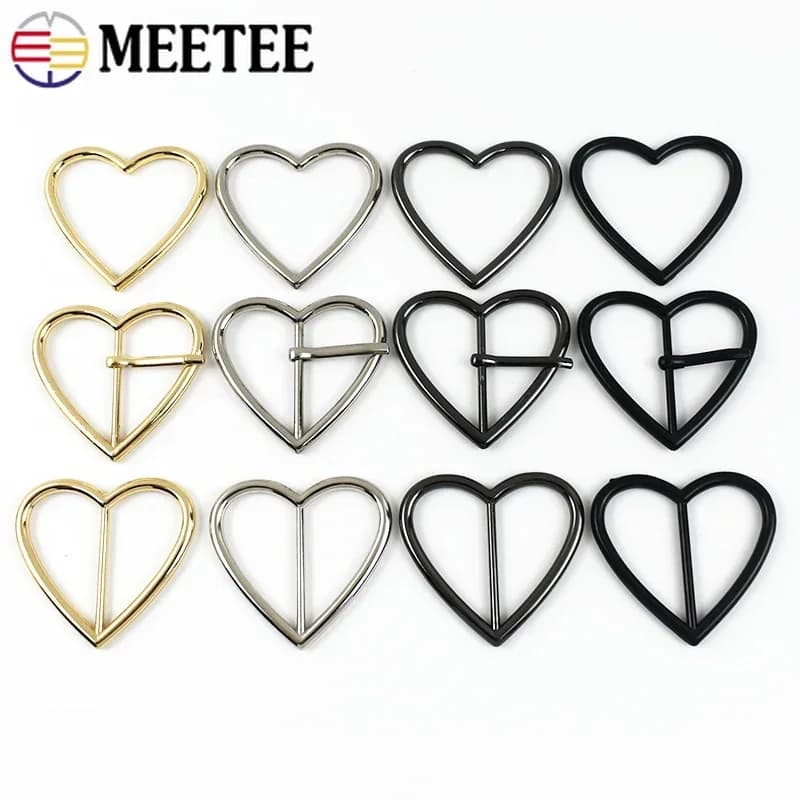 10/20 Pz Meetee 20-40mm Anello in metallo Fibbia Cintura Regolare Chiusura Collare per cani Borsa Cinghia Tri-Glide Cursori Anelli a forma di cuore Accessori