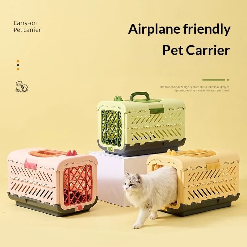 Trasportino Pieghevole Omologato per Aerei, Grande Gabbia da Viaggio Portatile per Cani e Gatti, Zaino Trasportino per Animali Domestici Pronto per l'Auto