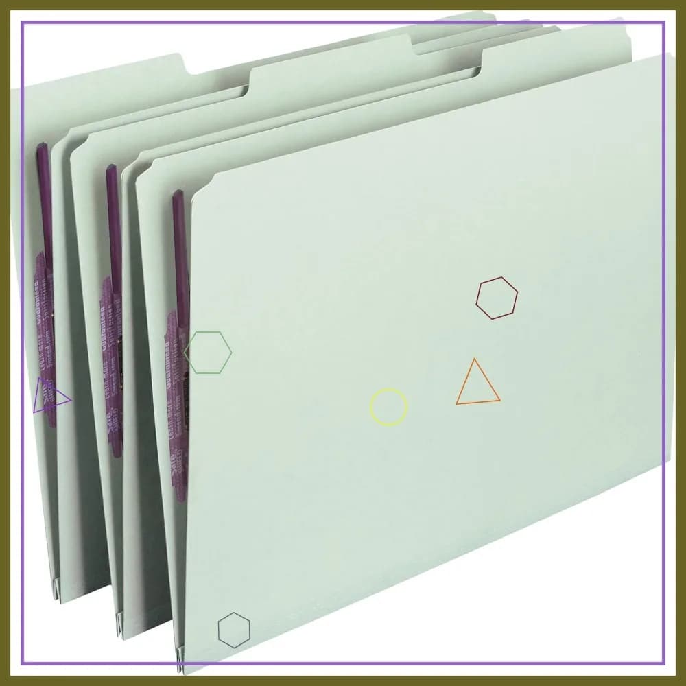 Cartelle portadocumenti in pressboard formato legal con chiusure SafeSHIELD, 2 chiusure, linguetta a taglio 1/3, espansione di 1 pollice, grigio/verde, confezione da 25